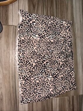Express Leopard Jean Skirt